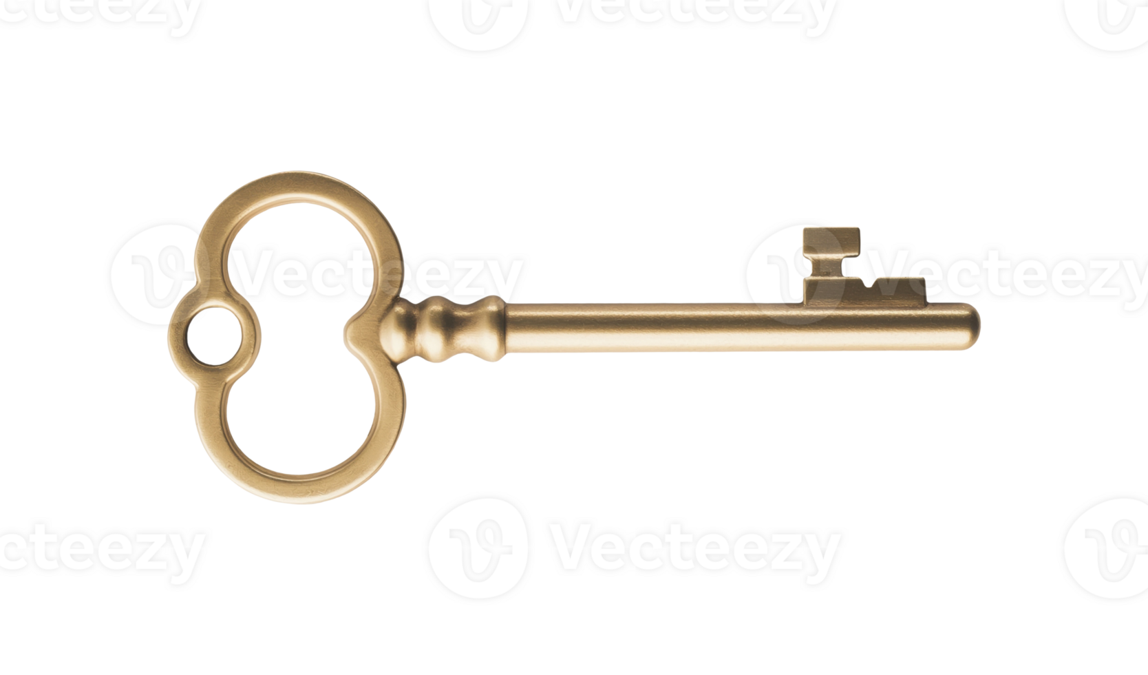 Gold key isolated on transparent background png