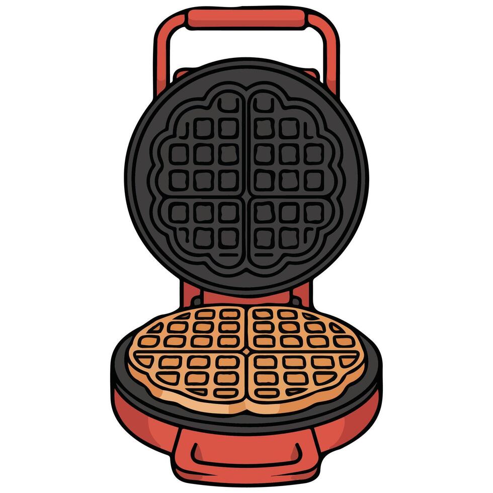 Waffle pan breakfast tool isolated illustration on white background vector