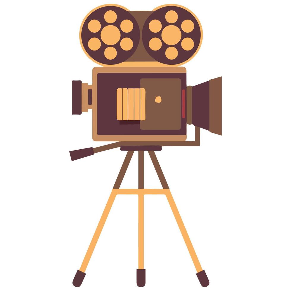 retro movie camera filmmaking icon isolated illustration on white background vector