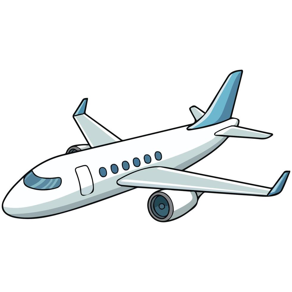 Airplane travel emoji transportation icon isolated illustration on white background vector