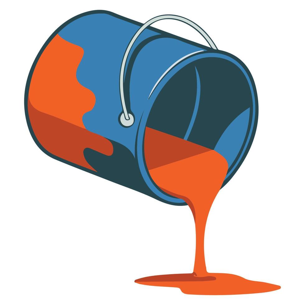 Paint bucket with brush isolated illustration on white background vector