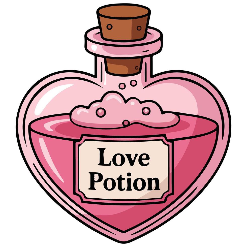 love potion bottle isolated illustration on white background vector