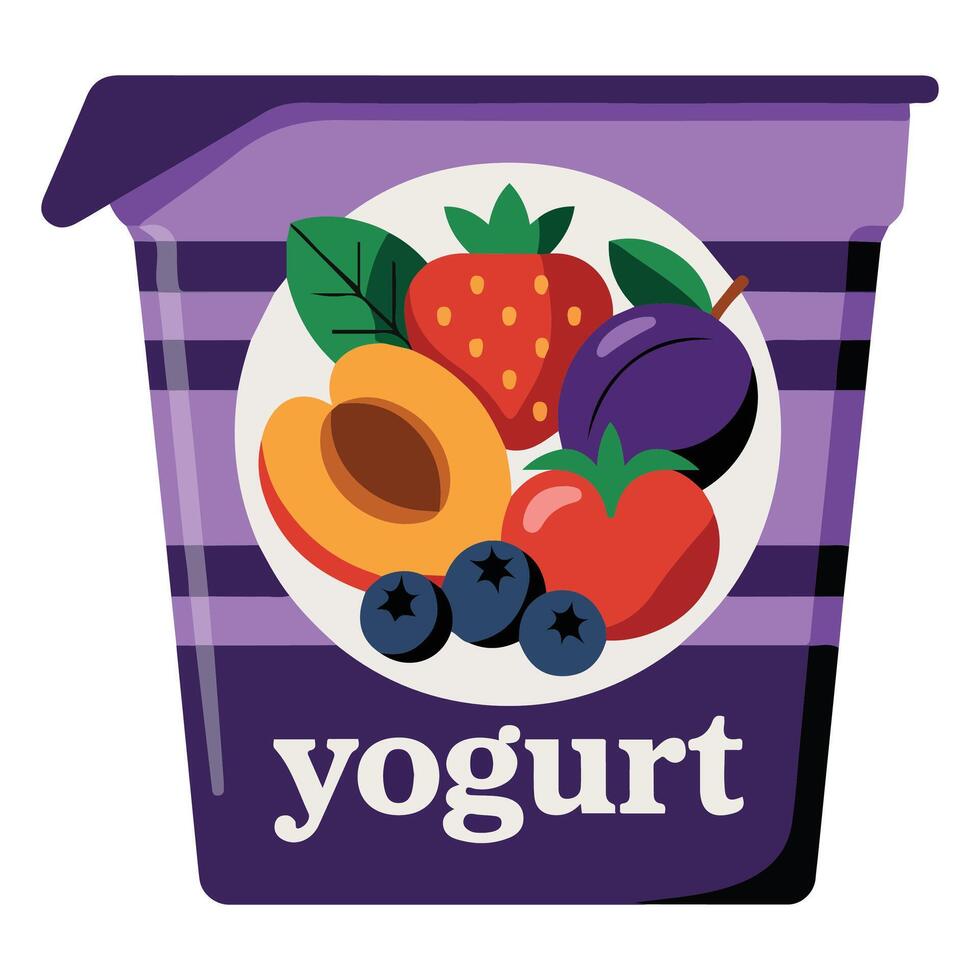 Yogurt container dairy isolated illustration on white background vector