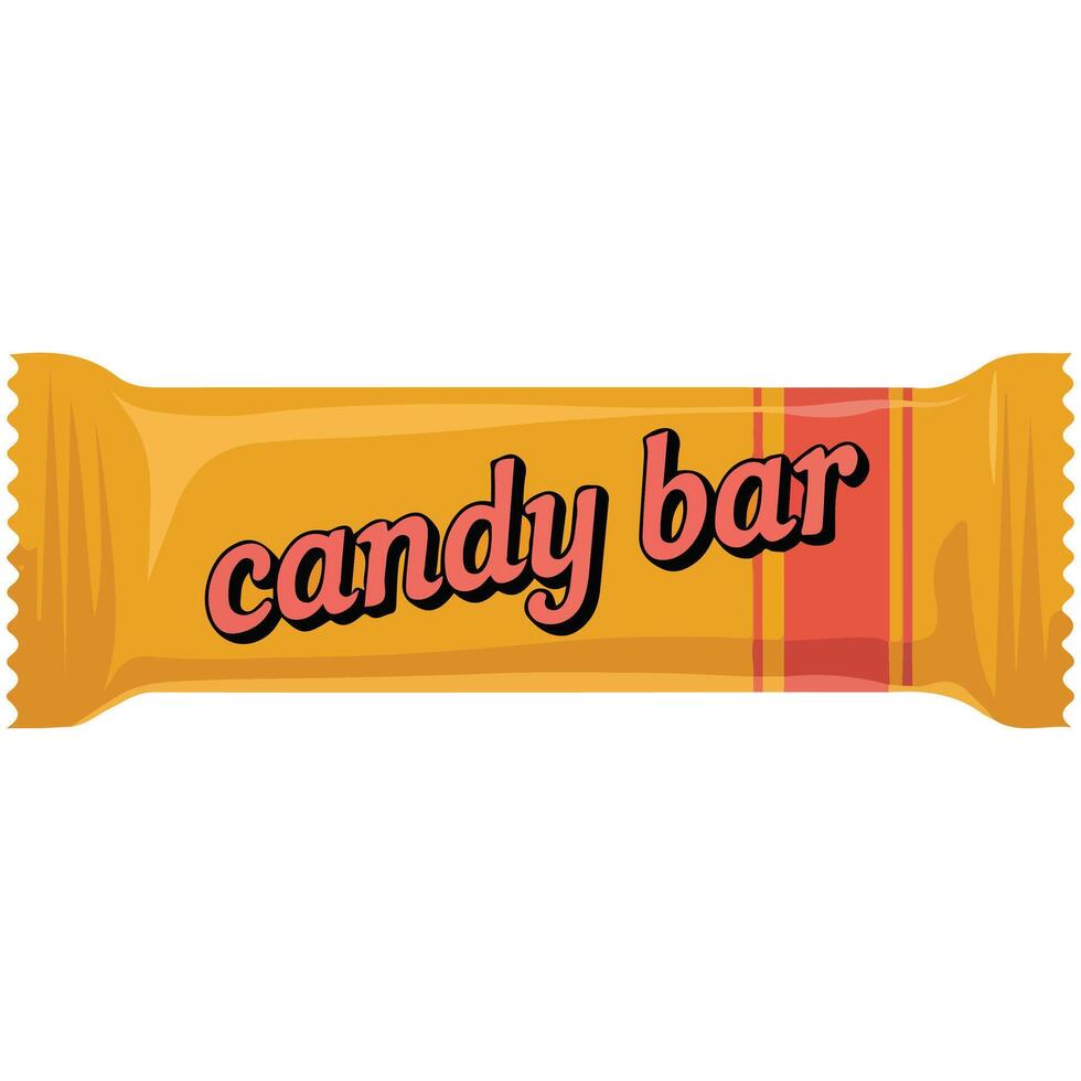 Chocolate candy bar wrapper isolated illustration on white background vector