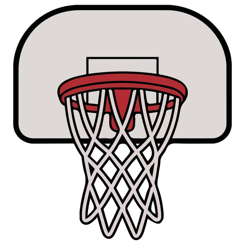 basketball hoop sports equipment game isolated illustration on white background vector