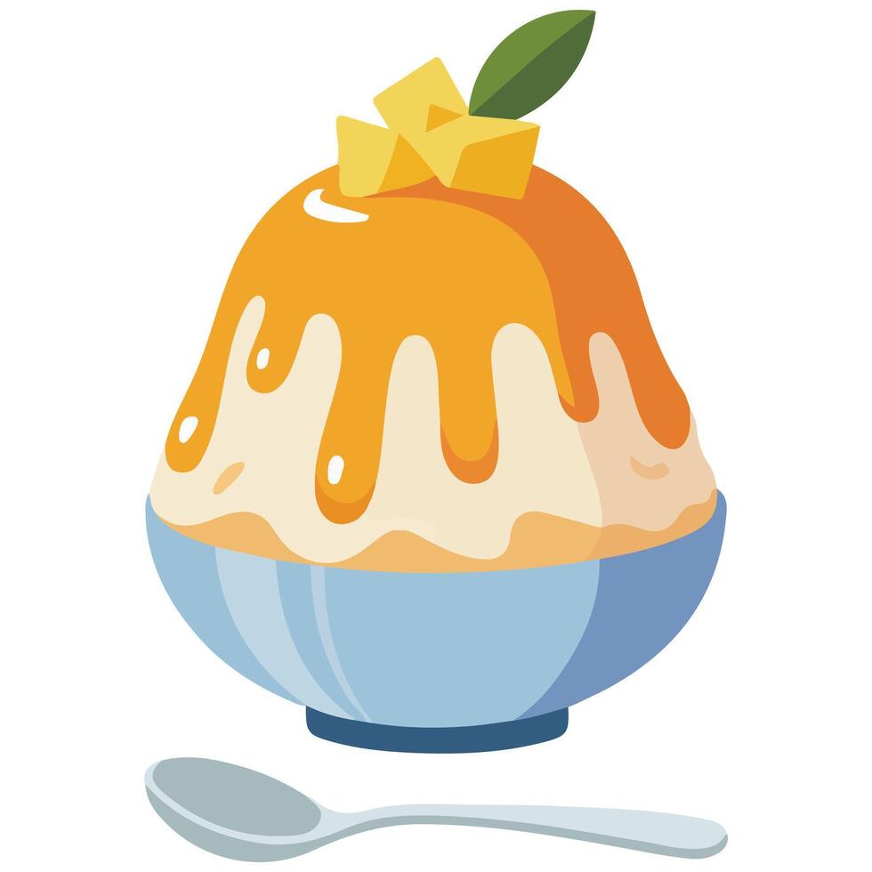 Shaved ice summer treat isolated illustration on white background vector