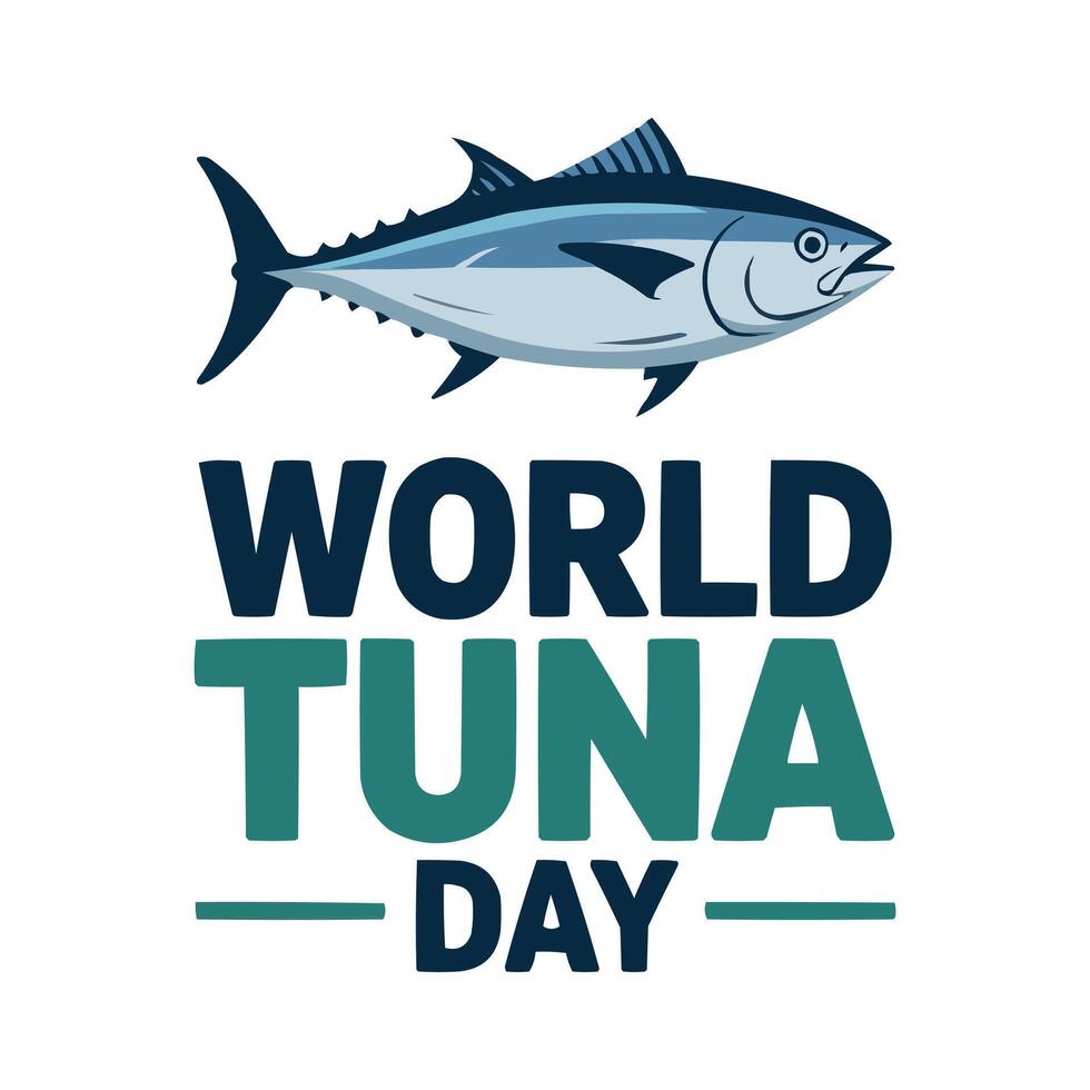 world tuna day logo with a tuna fish vector