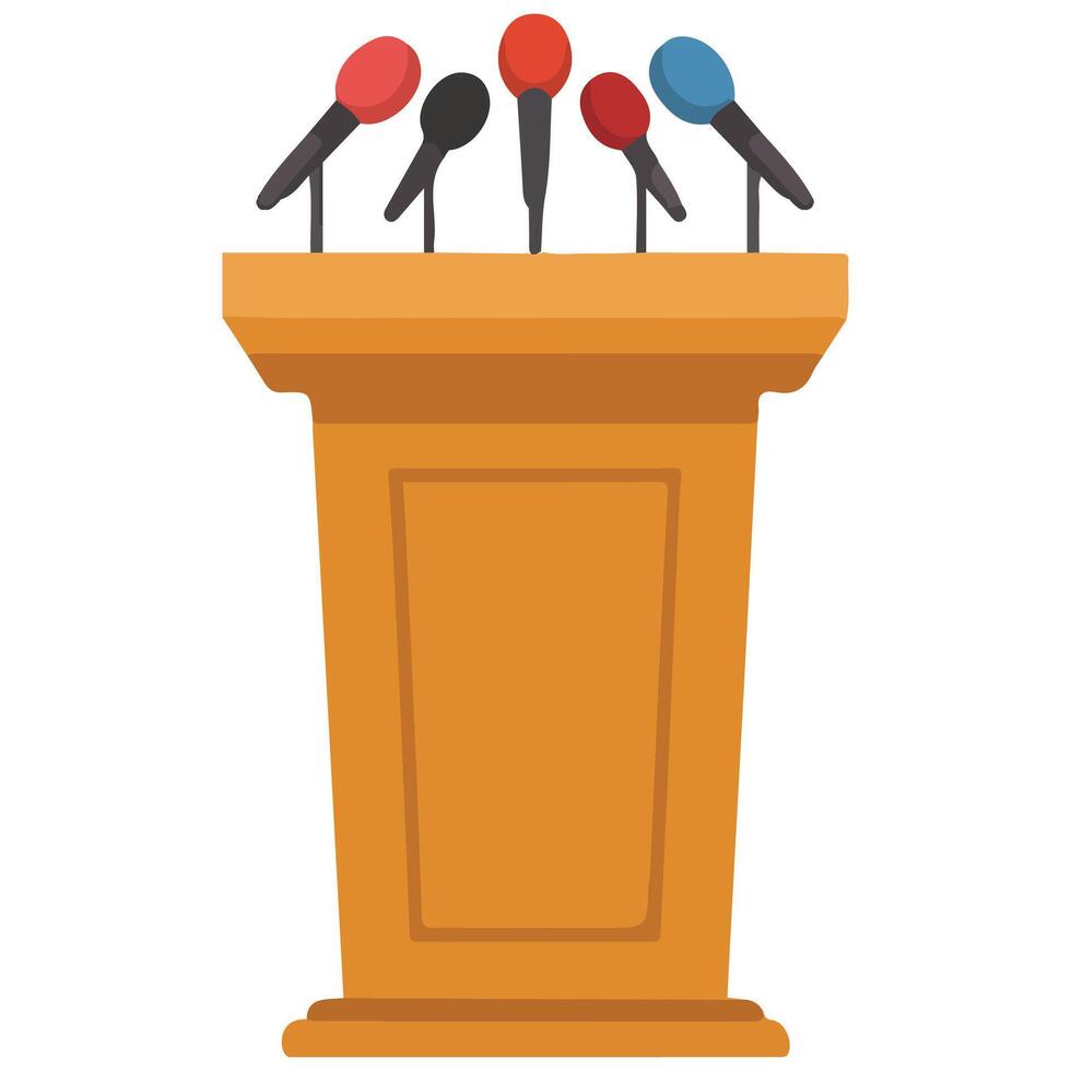 Podium for speaker debate isolated illustration on white background vector