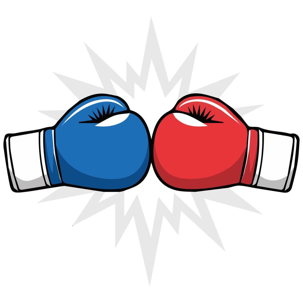 boxing gloves striking sport isolated illustration on white background vector