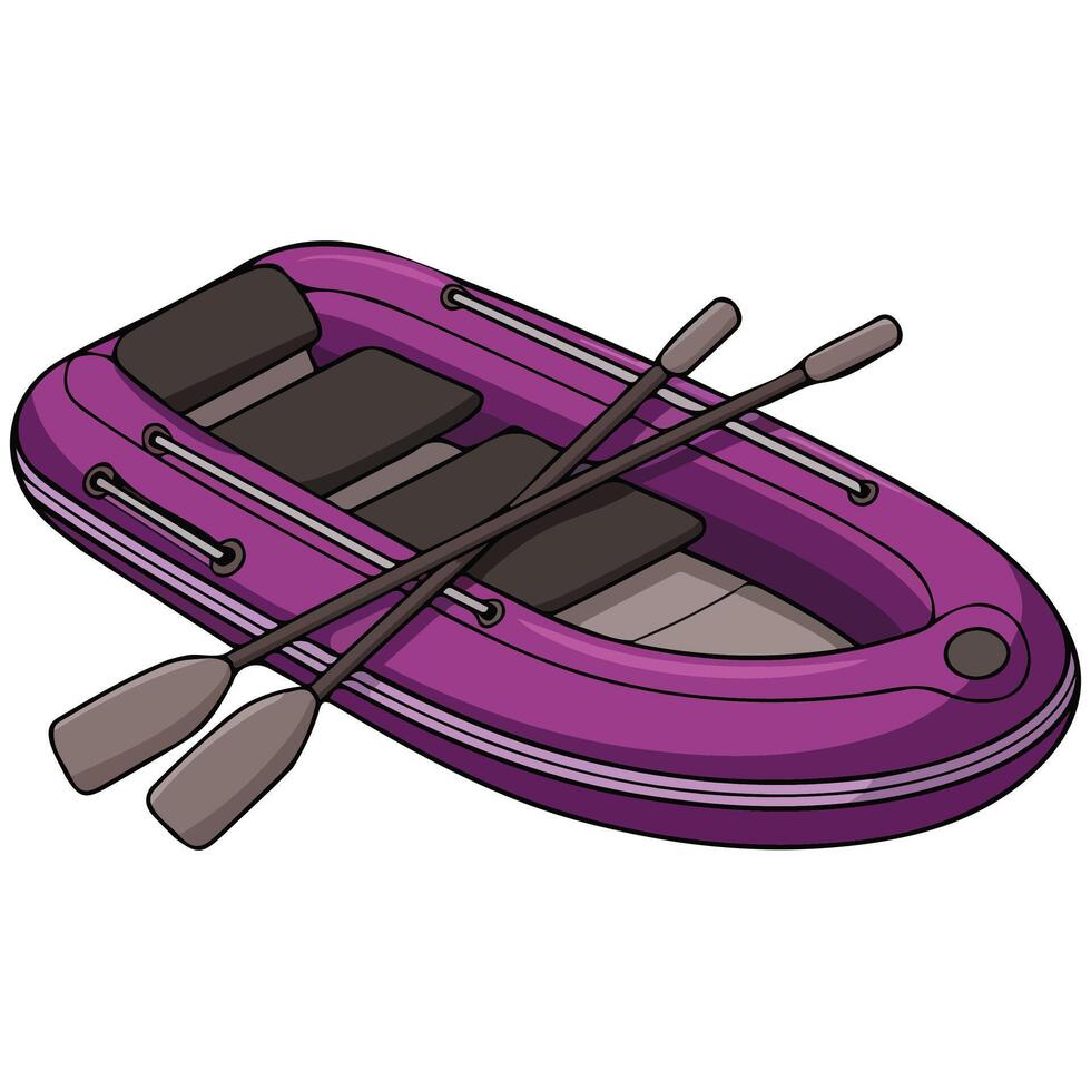 Orange inflatable boat art isolated on white background vector