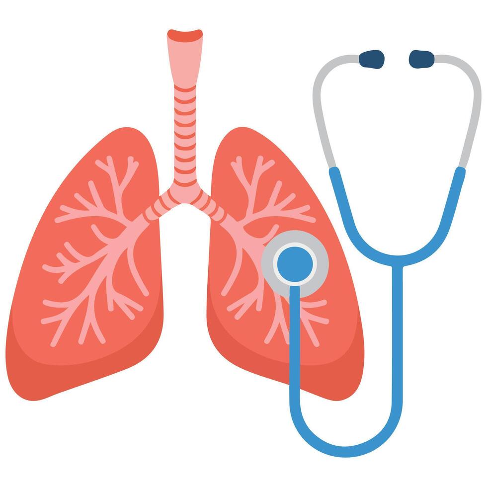 Lungs health diagnostic concept art isolated on white background vector