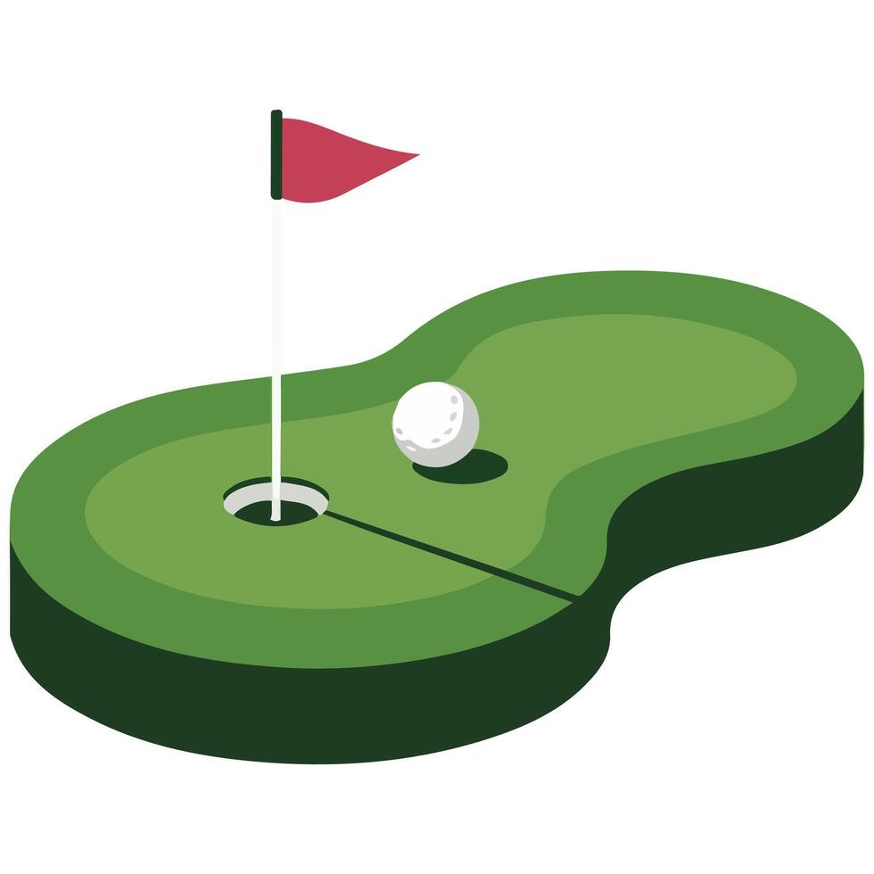 Golf course flag marker art isolated on white background vector