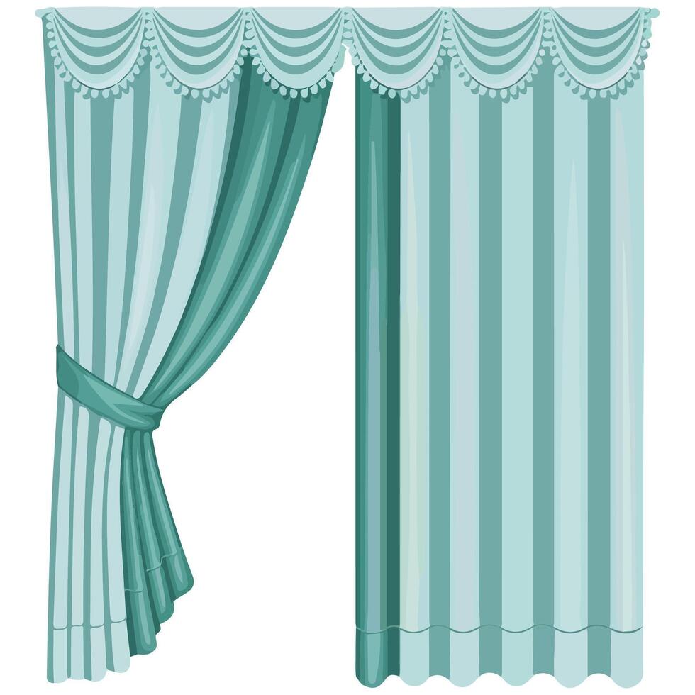 curtains drapery window home decor isolated illustration on white background vector