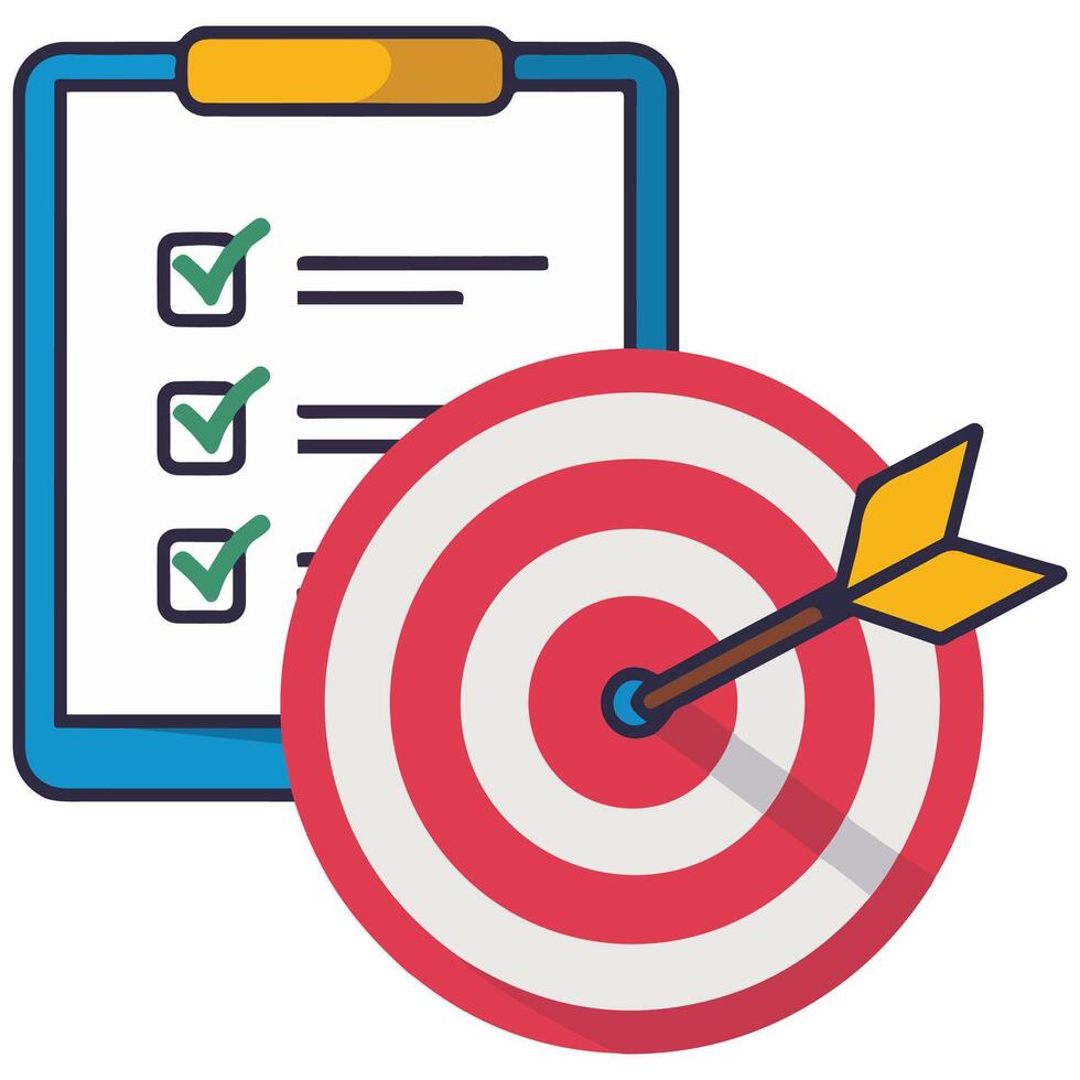 goal target business success strategy isolated illustration on white background vector