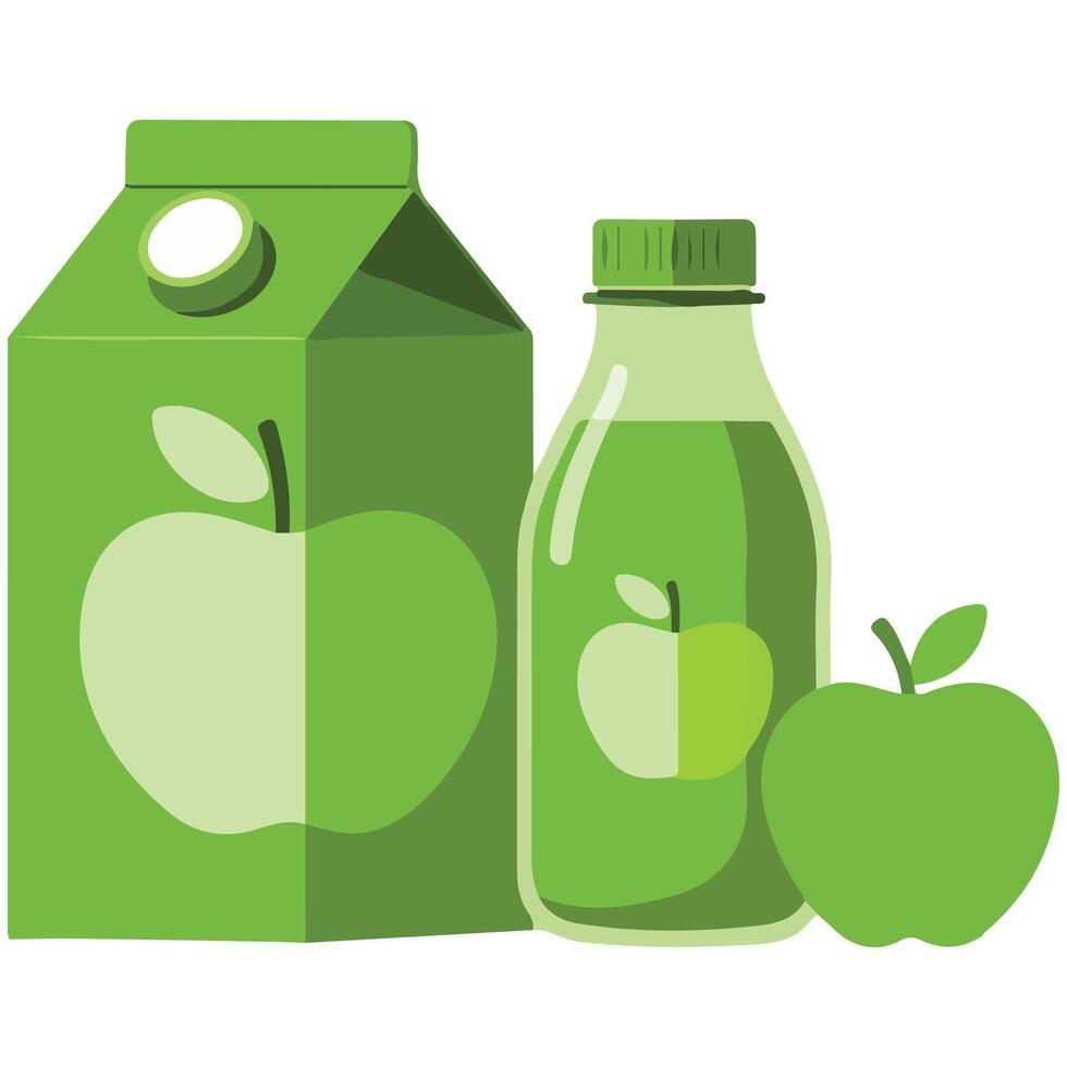Realistic apple juice bottle isolated illustration on white background vector