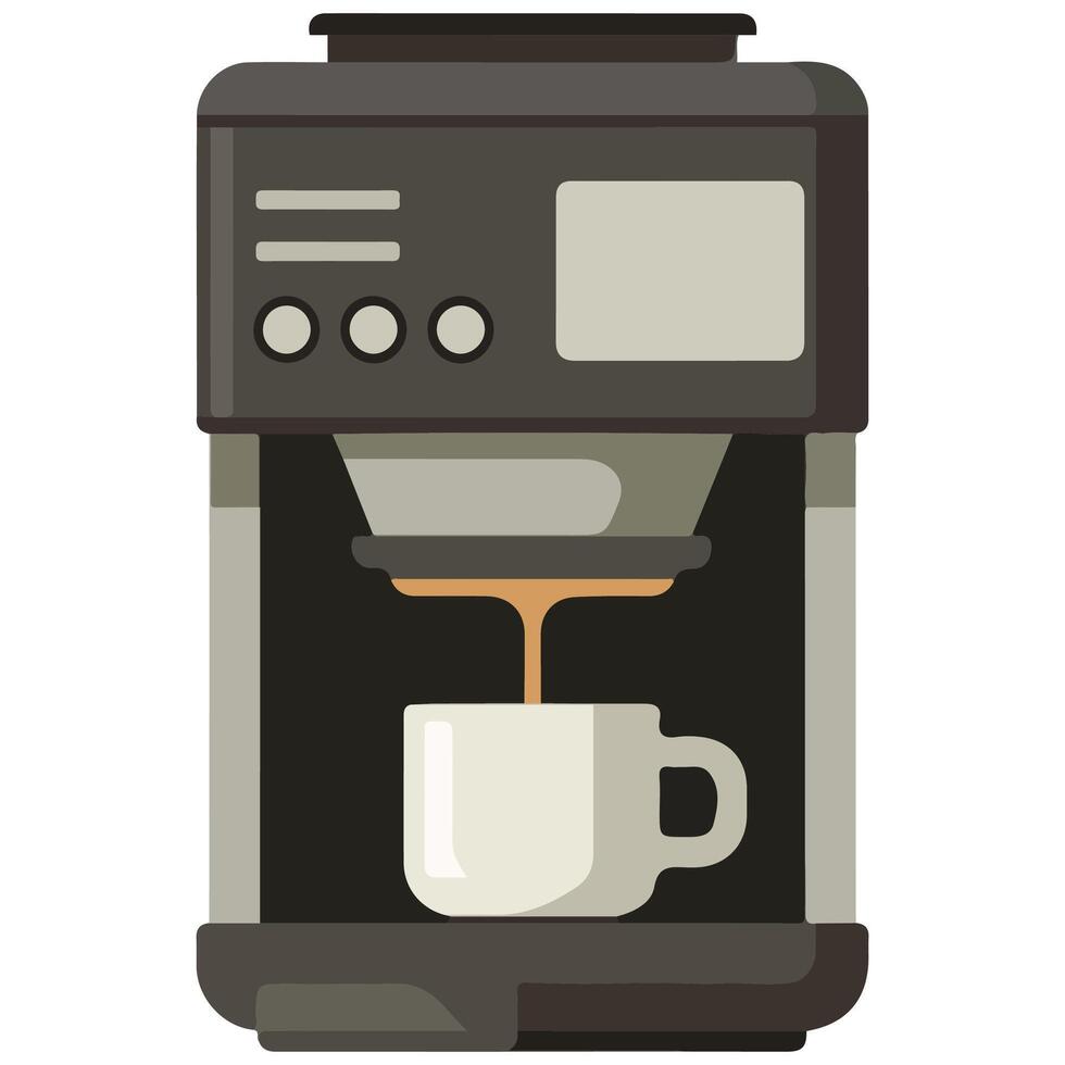 Coffee drinks set espresso and latte isolated illustration on white background vector