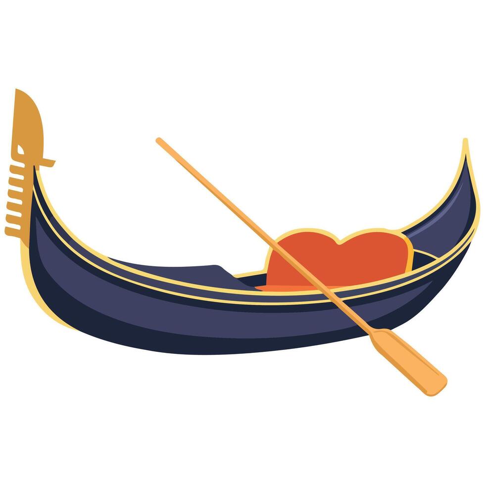 Venice gondola boat travel isolated illustration on white background vector