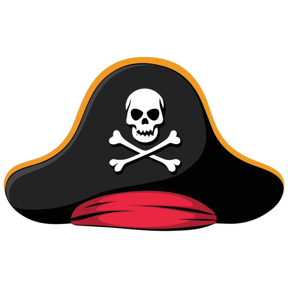 Pirate hat with skull icon isolated illustration on white background vector