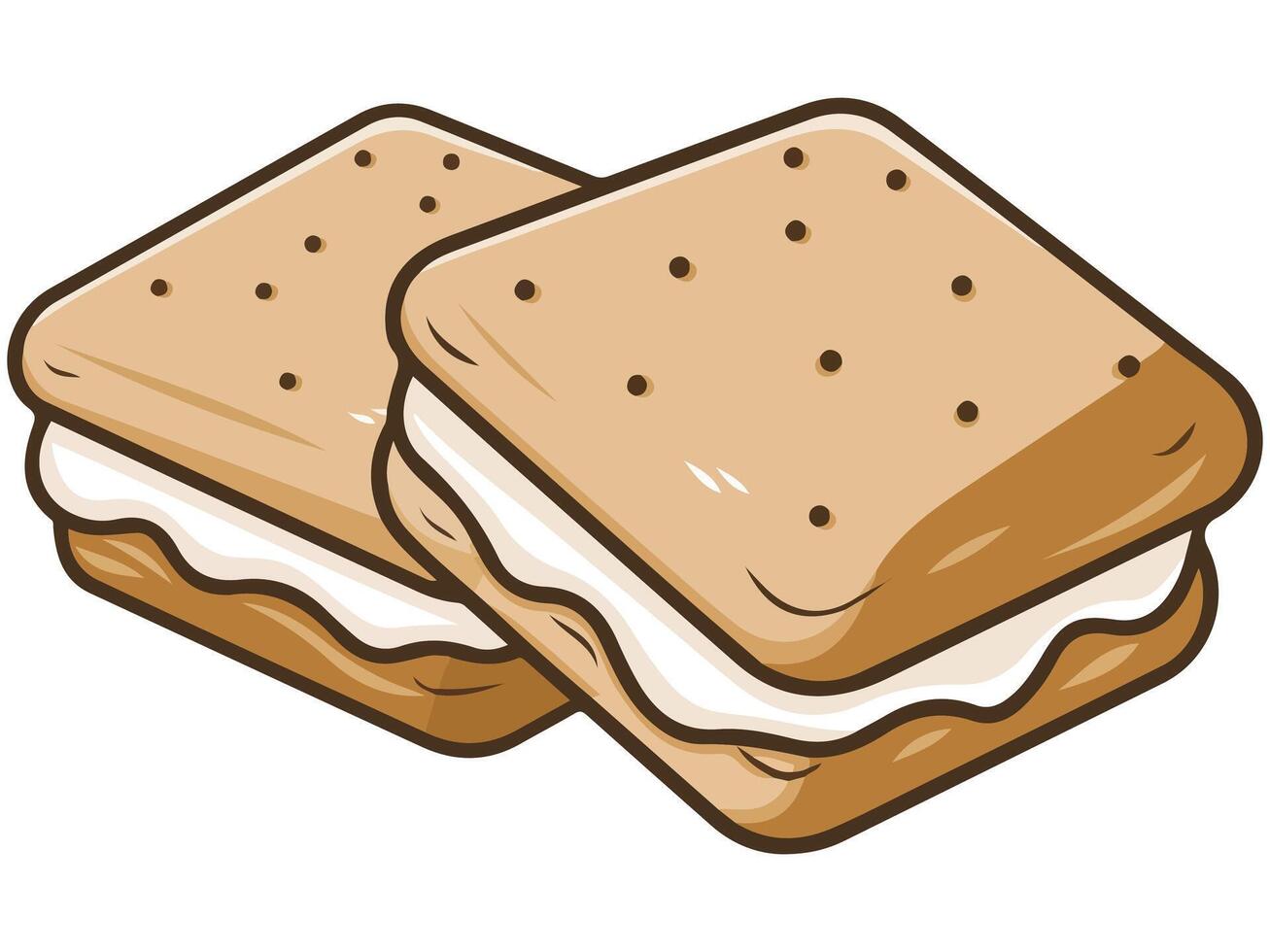 graham crackers melted marshmallow chocolate layers isolated illustration on white background vector