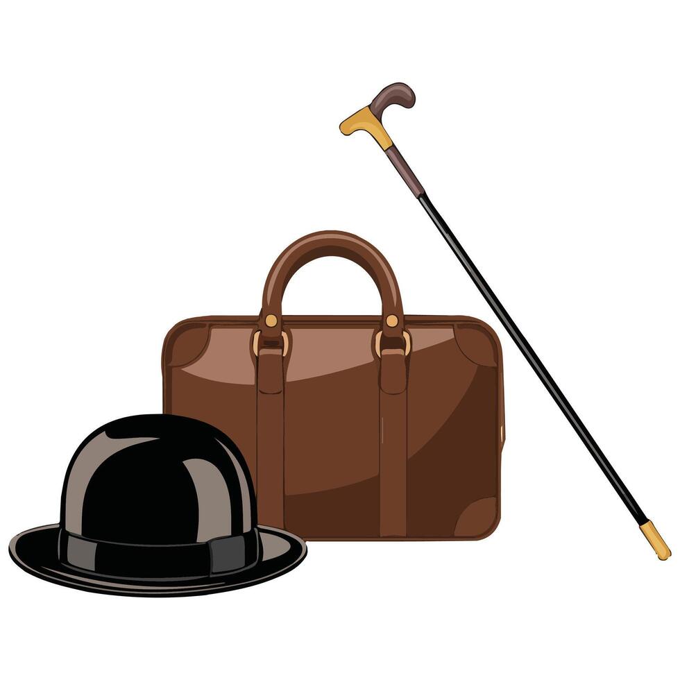Gentleman accessories set art isolated on white background vector