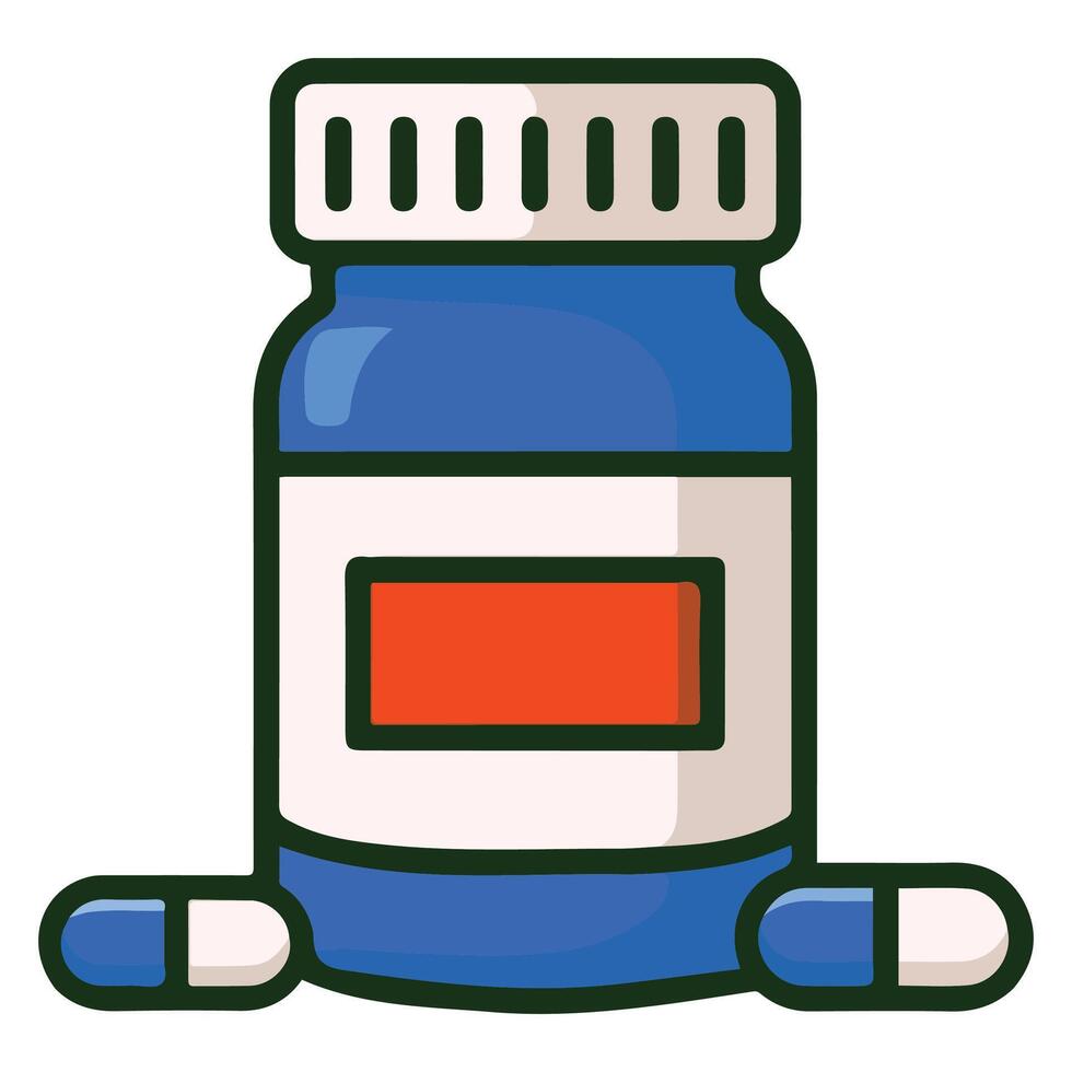 medication container flat style design isolated illustration on white background vector
