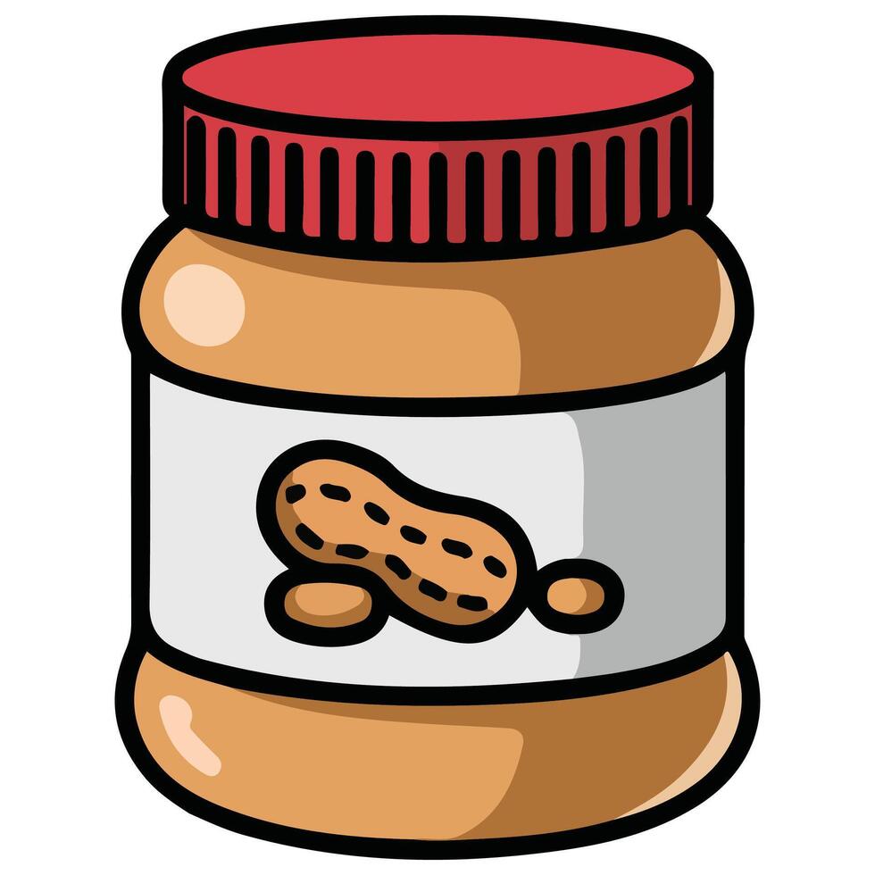 peanut butter bottle healthy spread isolated illustration on white background vector
