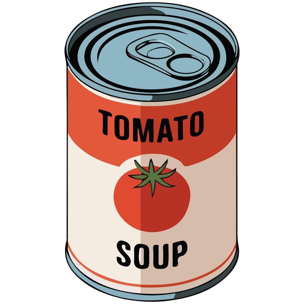 tomato soup can ready meal isolated illustration on white background vector