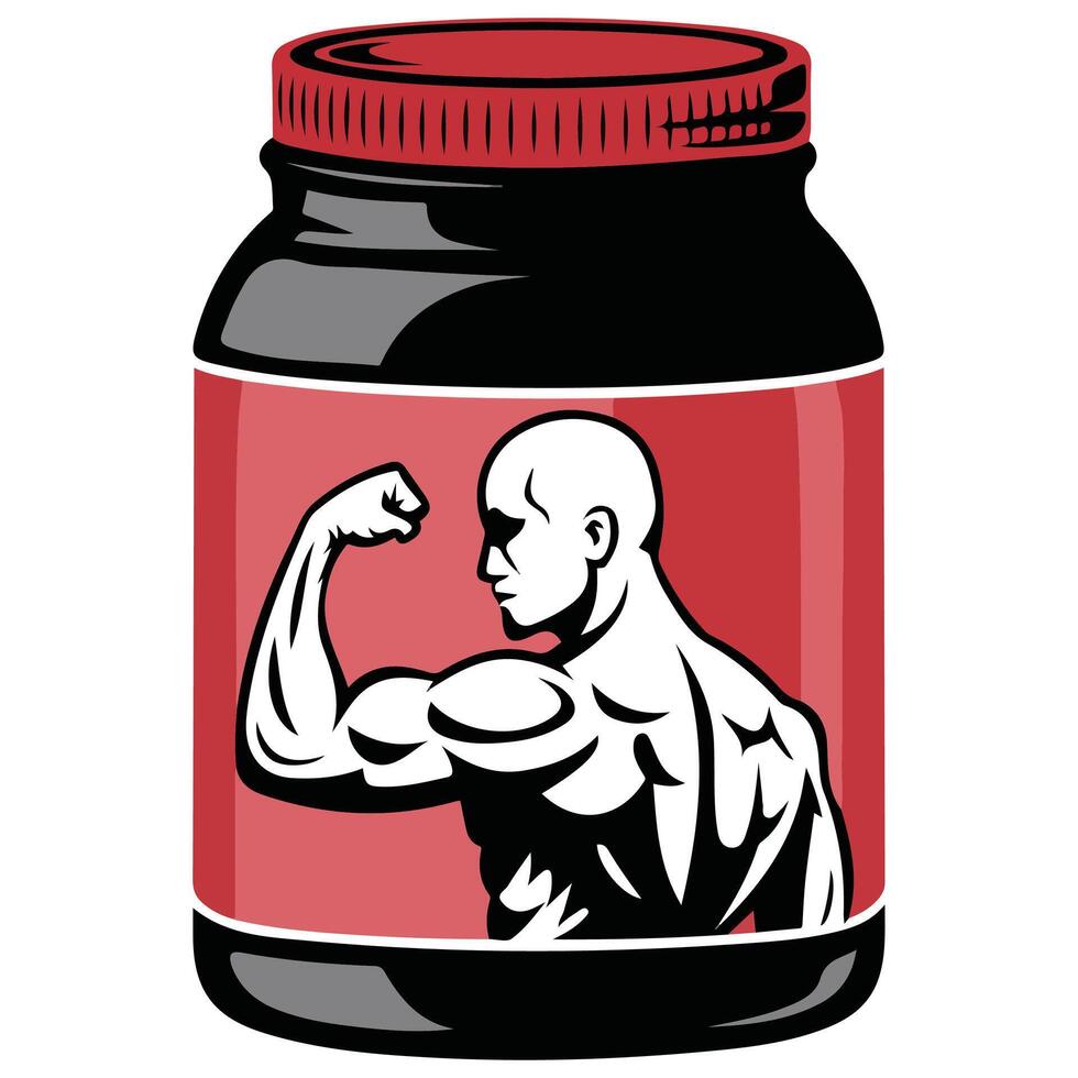Vitamin supplements bottle art isolated on white background vector