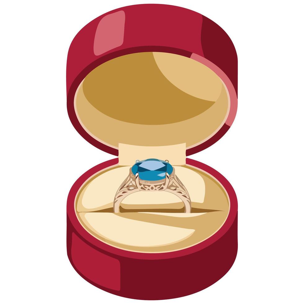 diamond ring accessory proposal symbol isolated illustration on white background vector