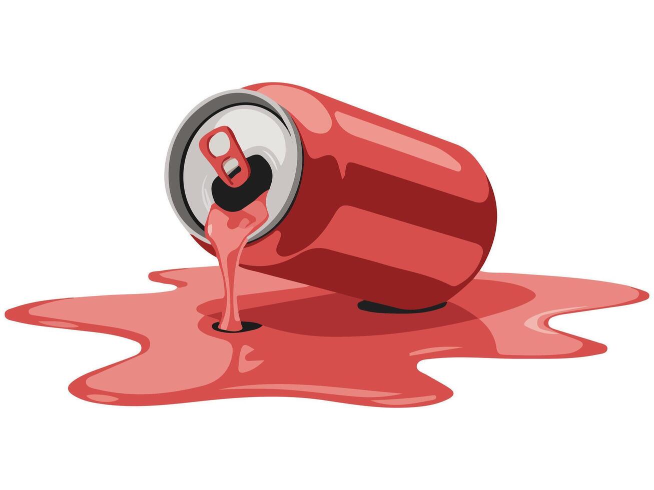 Spilled soda drink cans isolated illustration on white background vector
