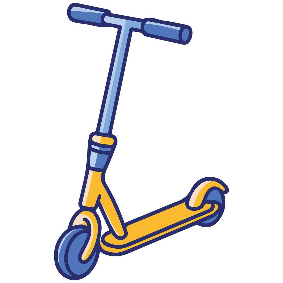 yellow kick scooter urban transport isolated illustration on white background vector