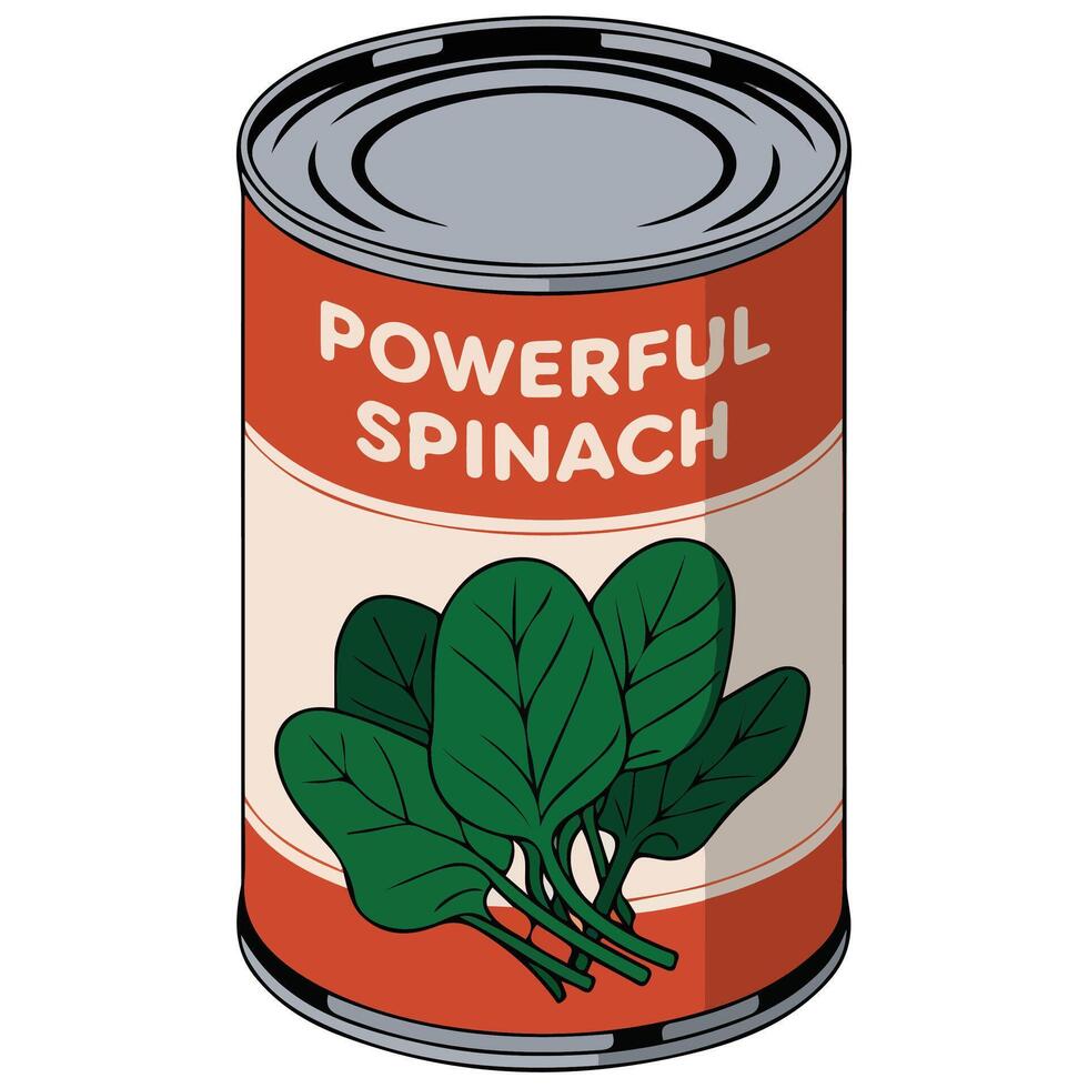 Spinach in can food isolated illustration on white background vector