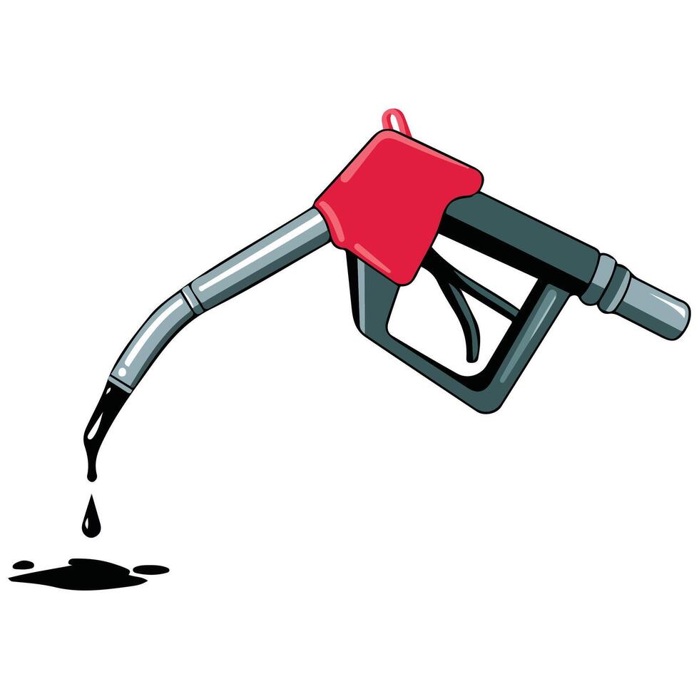 gasoline hose nozzle refueling isolated illustration on white background vector