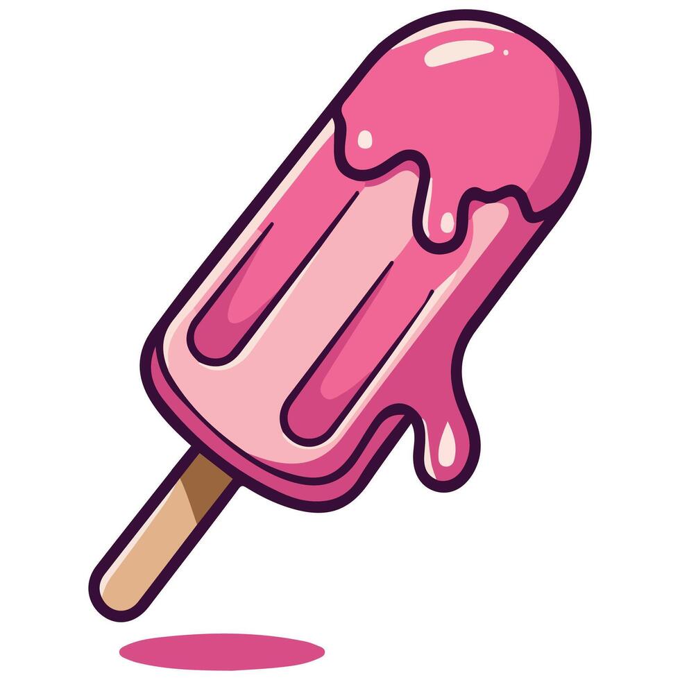 delicious ice cream stick dessert isolated illustration on white background vector