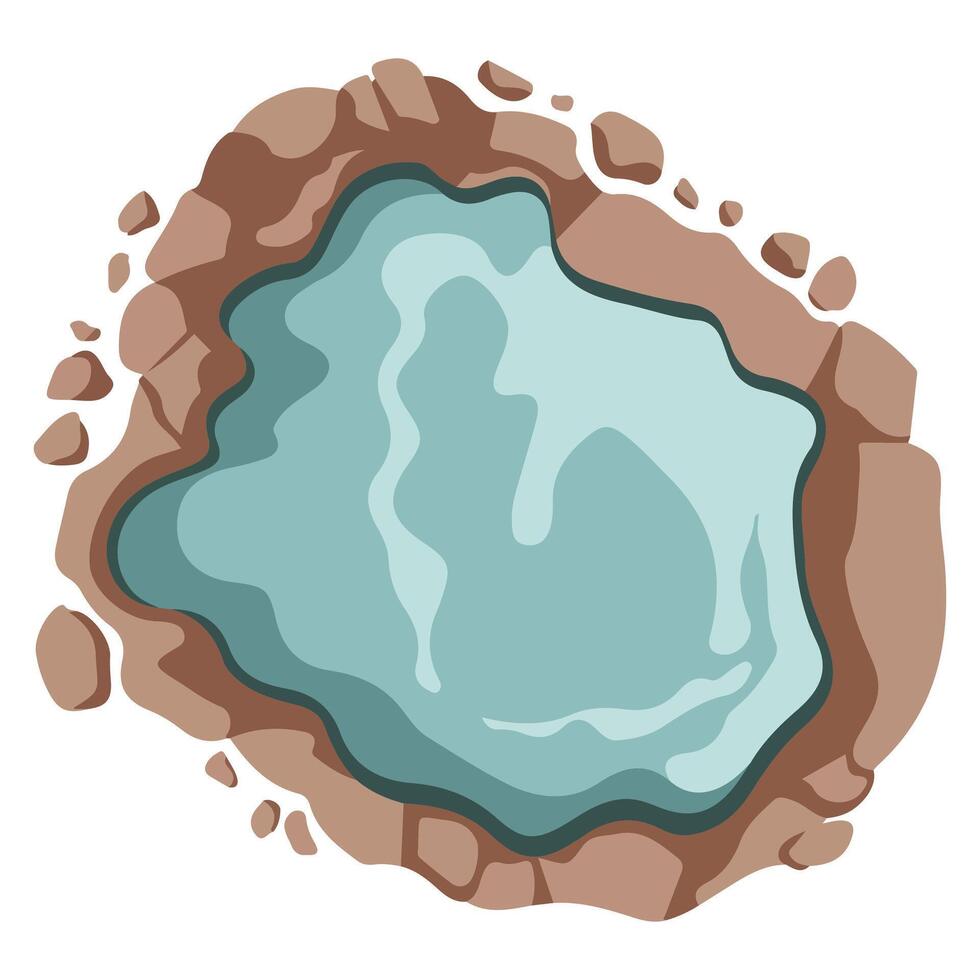 Lake with water icon isolated illustration on white background vector