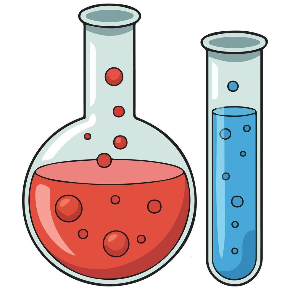 Laboratory glassware science set isolated illustration on white background vector