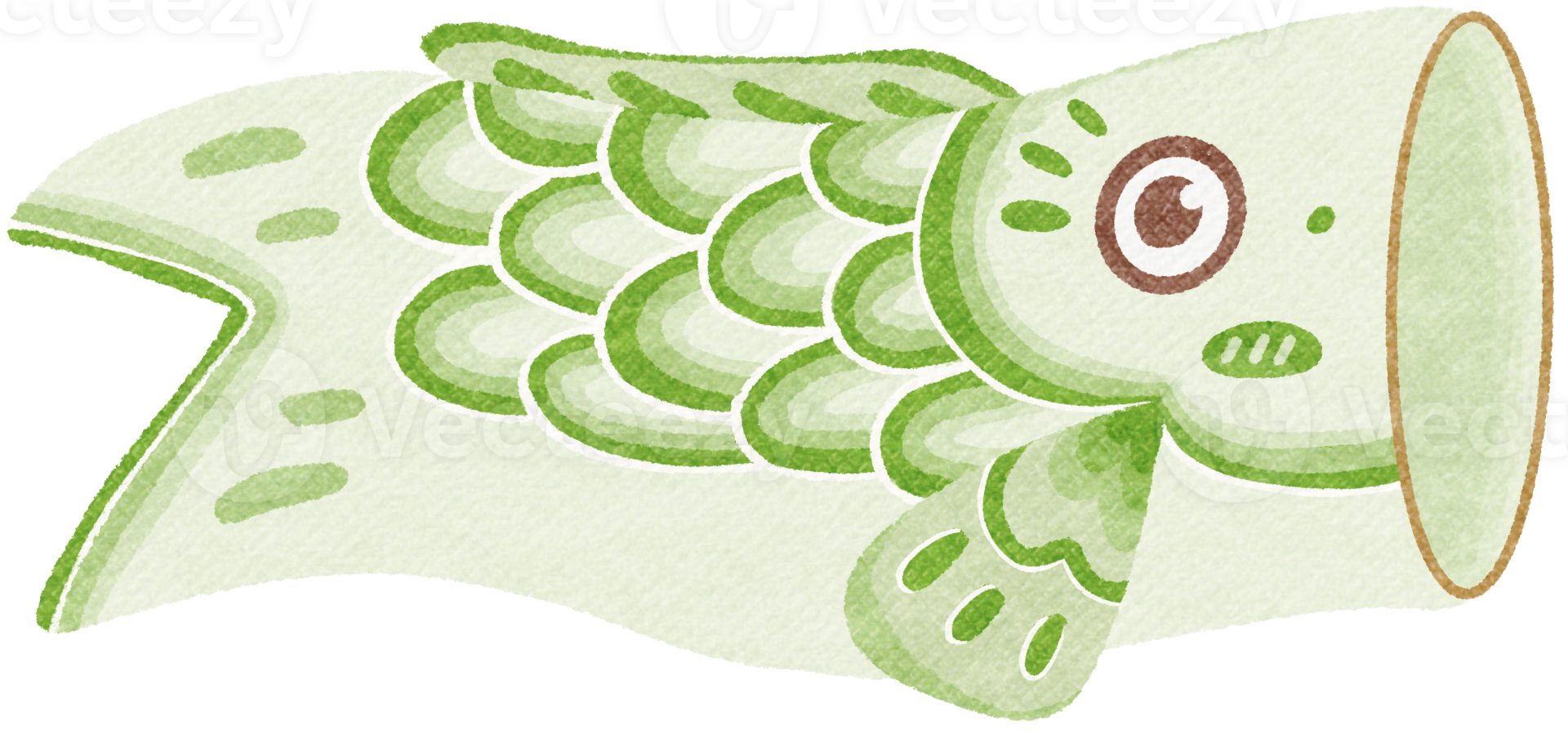 outdoor Green Koinobori decoration png