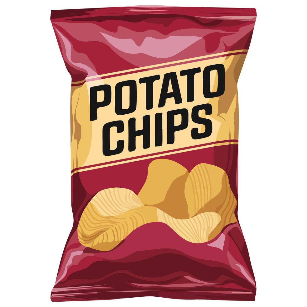 korean flavored chips crispy food isolated illustration on white background vector