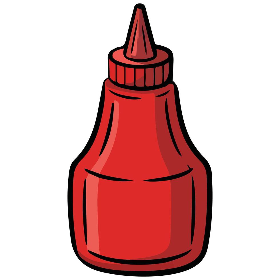 Squeeze ketchup bottle isolated illustration on white background vector