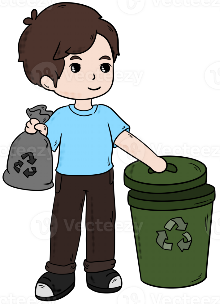 Man Throwing Recycle Correctly png