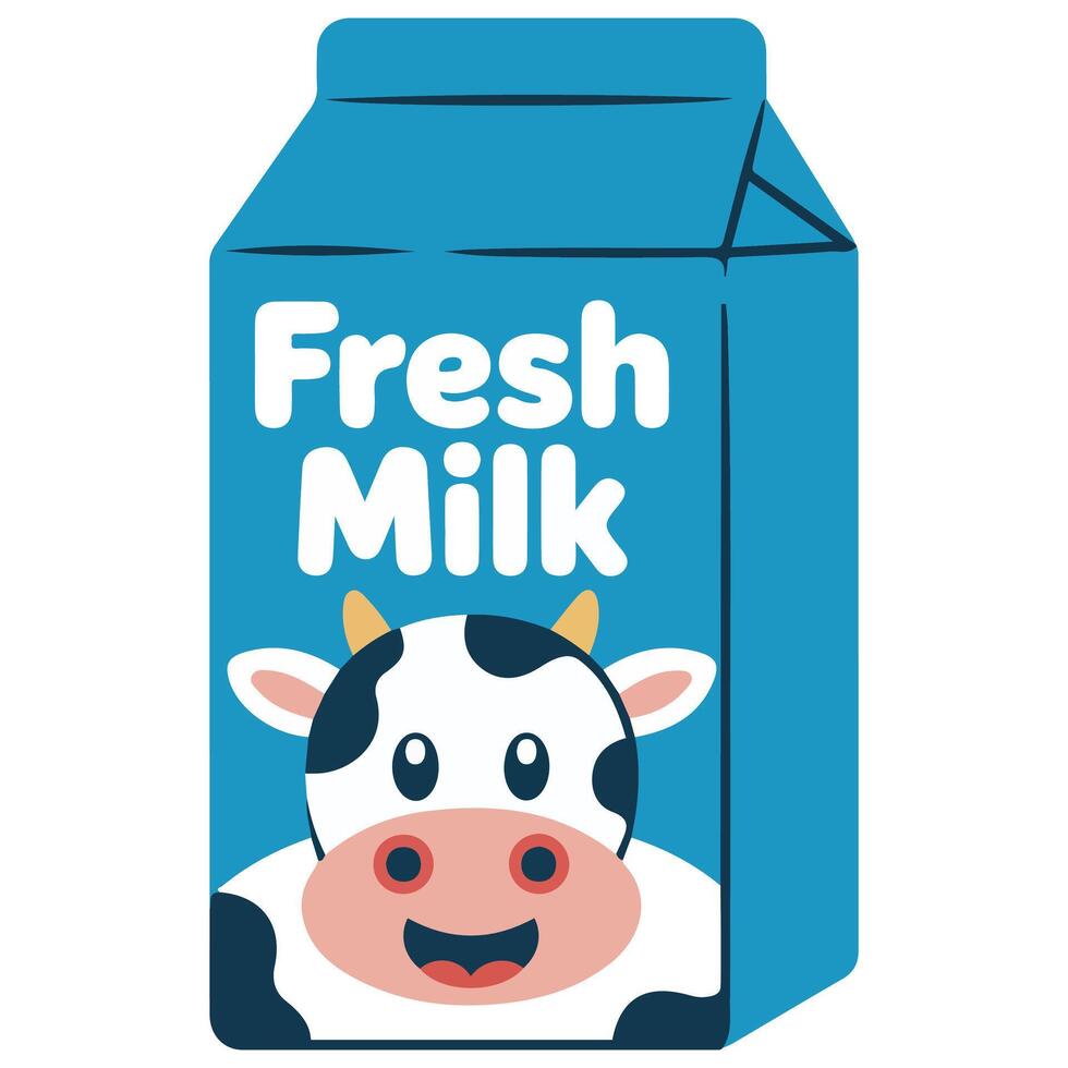 Fresh milk carton hand drawn isolated illustration on white background vector