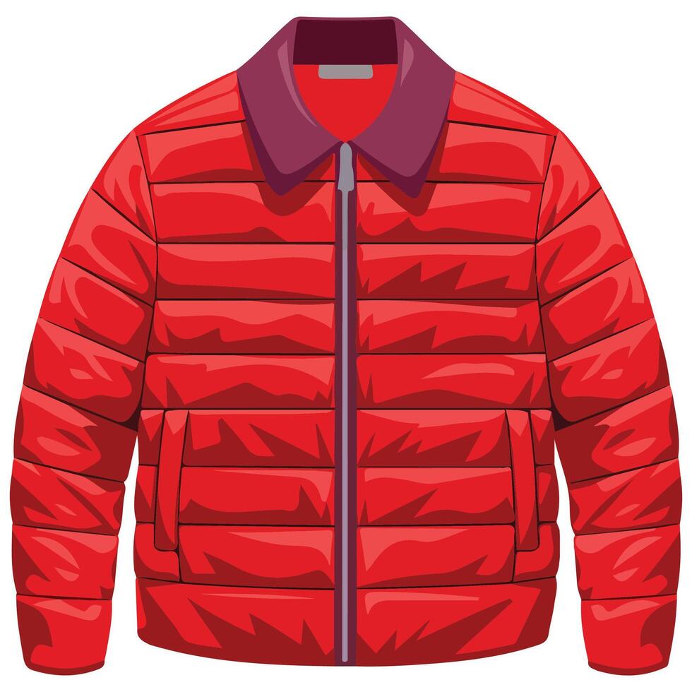 winter jacket cold weather clothing isolated illustration on white background vector