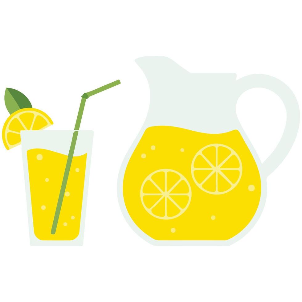 Refreshing lemonade drink art isolated on white background vector