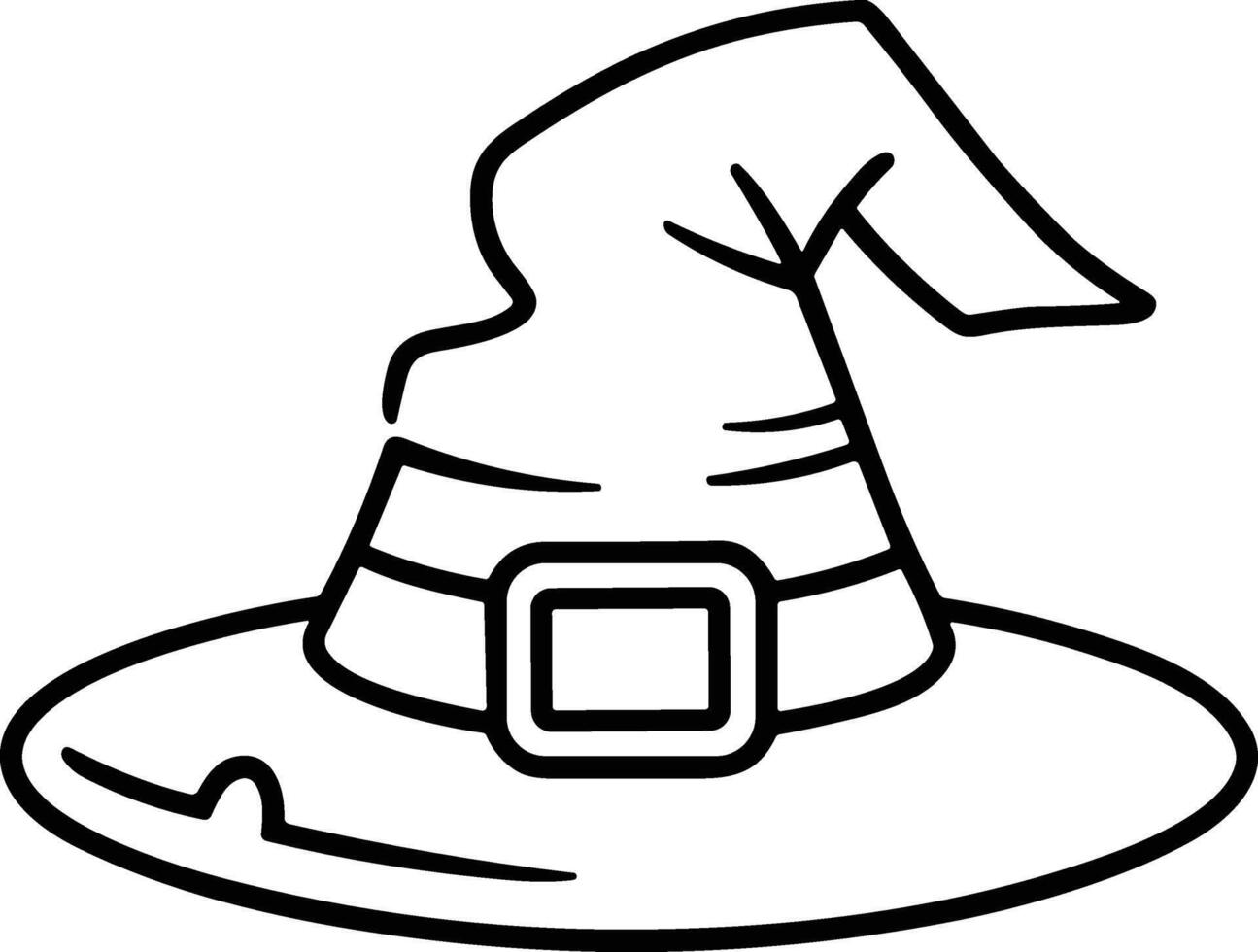 Witch Hat Line Art - Halloween Magic Icon Illustration vector