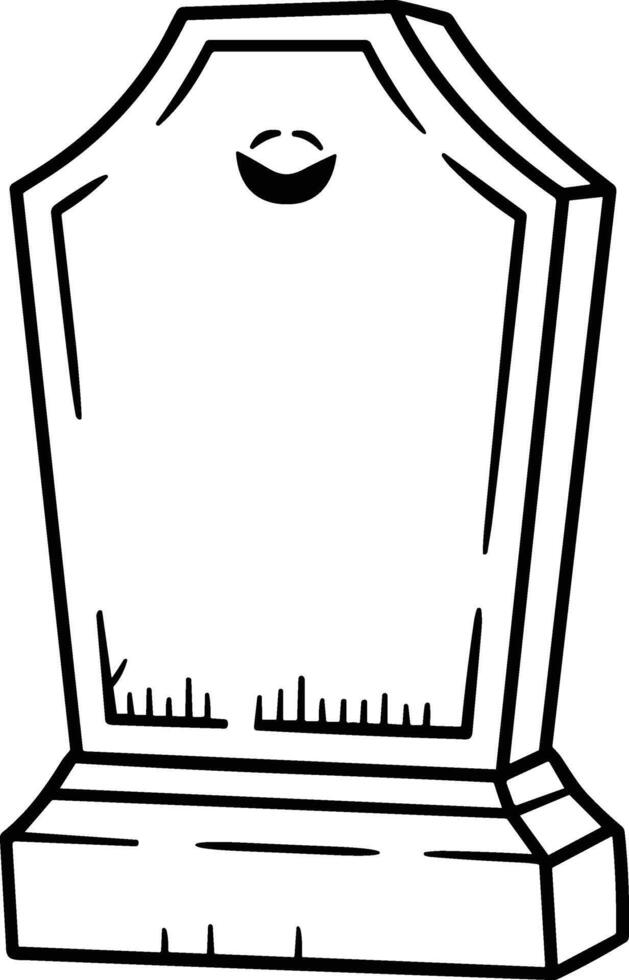 Cartoon Tombstone Illustration - Halloween Grave Design with Smiling Face Icon vector