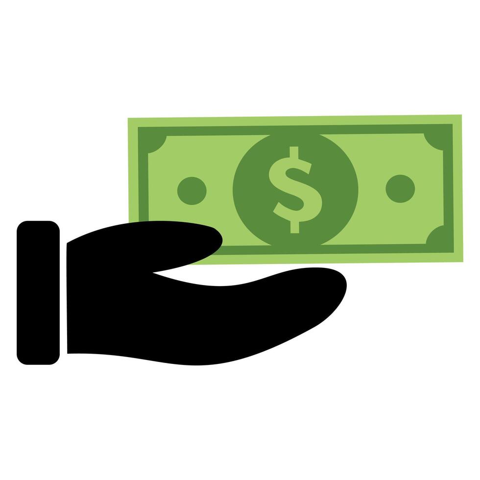 Hand hold money logo template icon design. vector