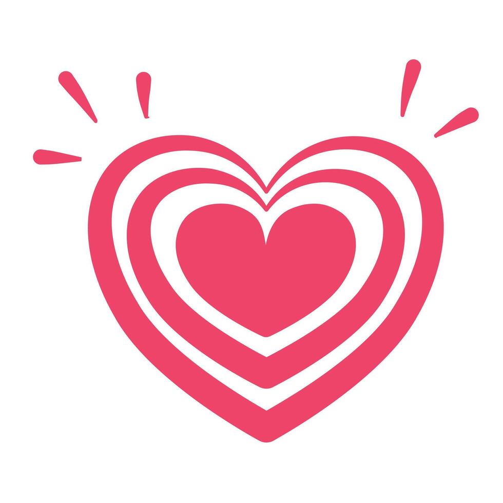 tunnel romantic hearts in pink colors. Concentric hearts isolated icon vector