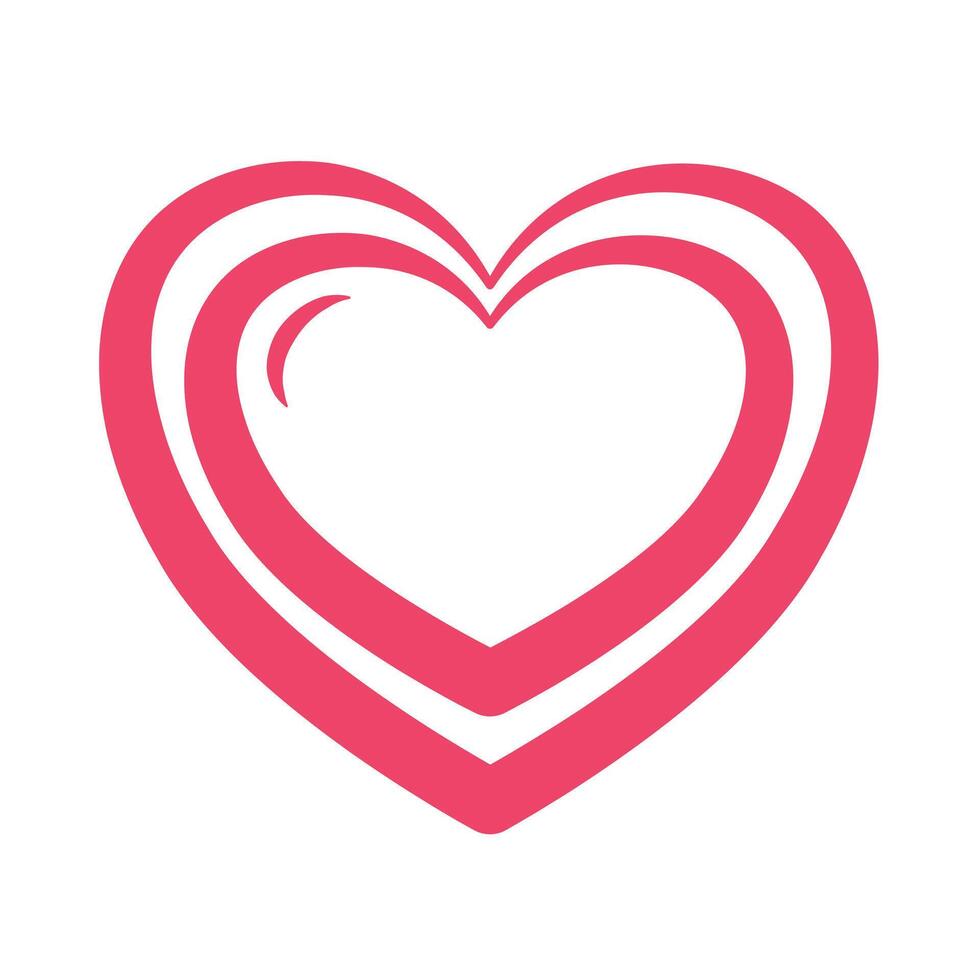 tunnel romantic hearts in pink colors. Concentric hearts isolated icons vector