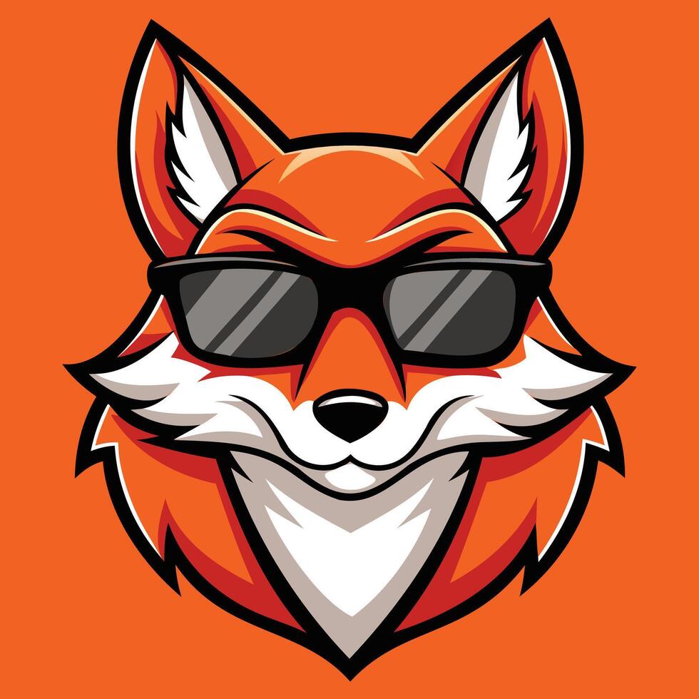 Intelligent Fox Emblem Graphic Design vector