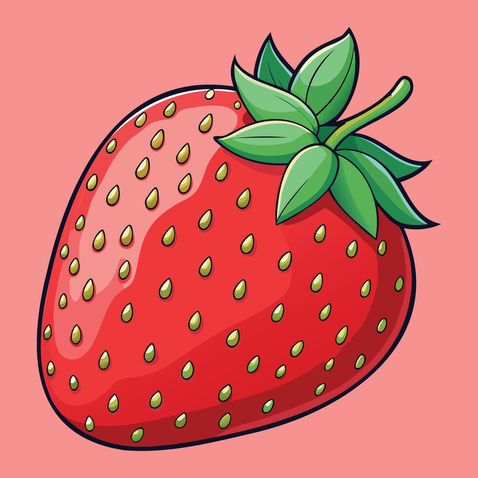 Juicy Strawberry Fruit Graphic Artwork vector